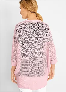 Lång cardigan med hålmönster, bonprix