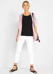 Lång cardigan med hålmönster, bonprix