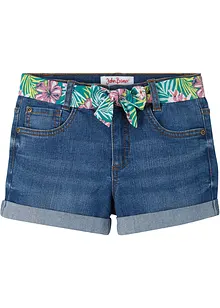 Jeansshorts med skärp och medelhög midja för barn, bonprix