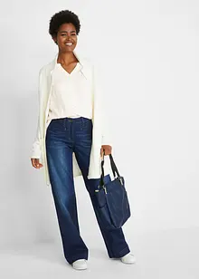 Wide Leg Jeans Mid Waist, med bekväm midja, bonprix