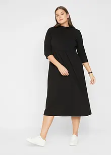 Mellanlång jerseyklänning, 3/4-ärm, bonprix