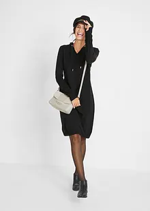 Stickad klänning med huva, bonprix