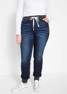 Boyfriendjeans med ribbstickad linning, bonprix