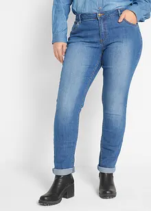 Stretchiga stuprörsjeans med medelhög midja, bonprix