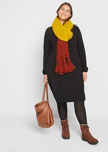 Jerseyklänning med resår i nederkanten, långärmad, bonprix