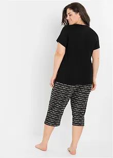 Pyjamas med capribyxor av ekologisk bomull, bonprix