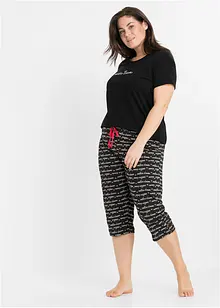 Pyjamas med capribyxor av ekologisk bomull, bonprix