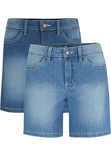 Stretchiga jeansshorts (2-pack), bonprix