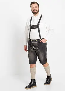 Folkdräktsinspirerade jeansbermudas, normal passform, bonprix