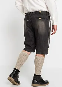 Folkdräktsinspirerade jeansbermudas, normal passform, bonprix