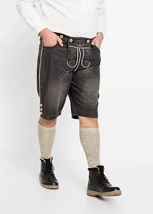 Folkdräktsinspirerade jeansbermudas, normal passform, bonprix