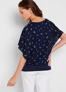 Kortärmad blus i georgette, bonprix