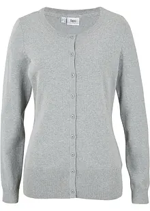 Finstickad cardigan  i basmodell med återvunnen bomull, bpc bonprix collection