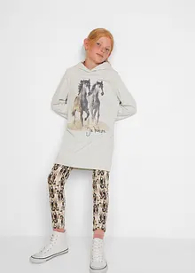 Sweatshirt med huva och leggings (2 delar), bonprix