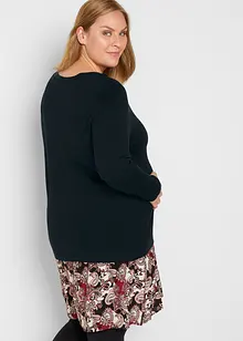 Stickad mamma-/amningsklänning med 2-i-1-look, bonprix