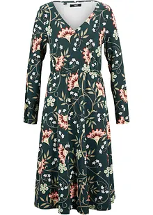 Jerseyklänning i bomull med omlottlook, bonprix