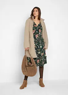 Jerseyklänning i bomull med omlottlook, bonprix