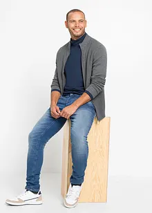 Finstickad cardigan av bomull, bonprix