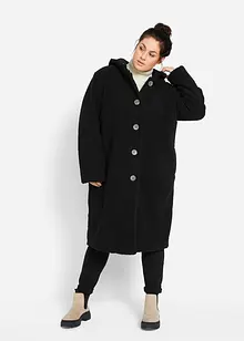 Teddykappa med huva och fickor, bonprix