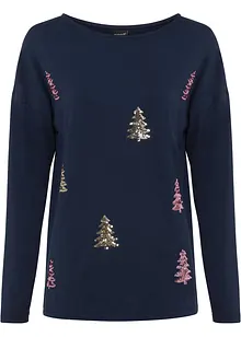 Oversized topp med julmotiv, bonprix