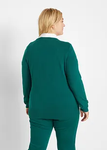 Finstickad cardigan i basmodell med knappslå, bonprix