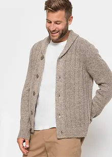 Cardigan med ribbstickat mösnter, bonprix