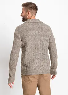 Cardigan med ribbstickat mösnter, bonprix