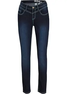 Slim Jeans Mid Waist, kontrastfärgade sömmar, bonprix