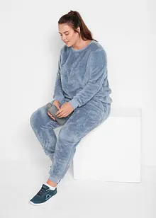 Mysigt joggingset i fleece (2 delar), bonprix