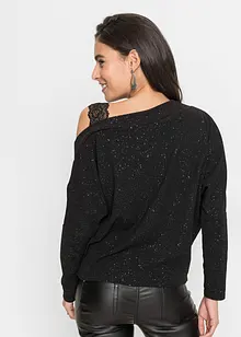 One shoulder-topp med glittereffekt, bonprix