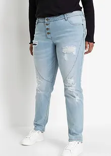 Boyfriendjeans med destroyed-effekter och återvunnen polyester, bonprix