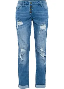 Boyfriendjeans med destroyed-effekter och återvunnen polyester, bonprix