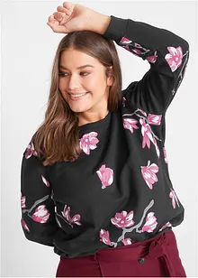 Sweatshirt med blommönster, bonprix