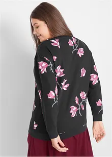 Sweatshirt med blommönster, bonprix