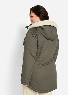 Vadderad parkas med fuskpälsbesättning, bonprix