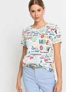 Mönstrad T-shirt i mjuk viskosmix, bonprix