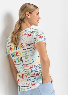 Mönstrad T-shirt i mjuk viskosmix, bonprix