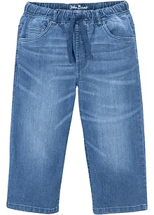 Långa dra på-jeansbermudas för barn, Slim Fit, bonprix