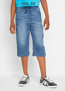 Långa dra på-jeansbermudas för barn, Slim Fit, bonprix