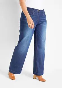 Wide Leg Jeans Mid Waist, med bekväm midja, bonprix