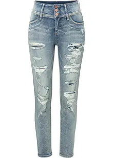 Stuprörsjeans med hög midja och destroyed-effekter, bonprix