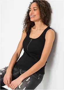 Ribbstickat linne av ren bomull, bonprix