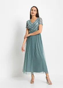 Maxiklänning med paljettbroderi, bonprix