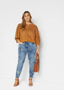 Slim Fit Jeans med blombroderi, bonprix