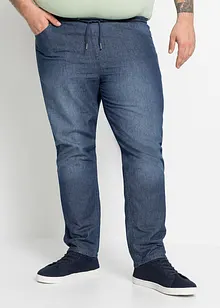 Dra på-jeans i somrig denim, klassisk passform (2-pack), bonprix