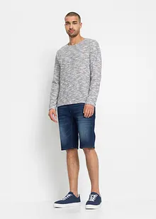 Stretchiga jeansshorts med förstärkt gren, normal passform, bonprix