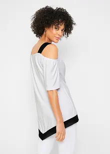 Cold shoulder-topp med tryck, bonprix