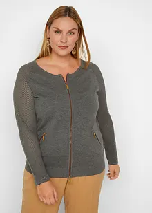 Cardigan med fickor med dragkedja, bonprix