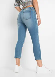 Korta stuprörsjeans med destroyed-look, bonprix