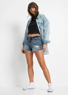 Jeansshorts med broderi, bonprix